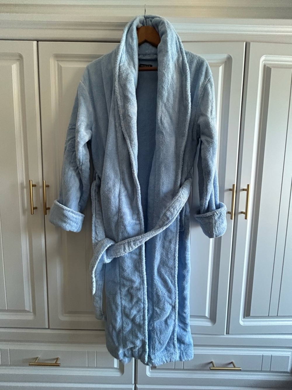 Jessica Plush Light Blue Robe with Shawl Collar